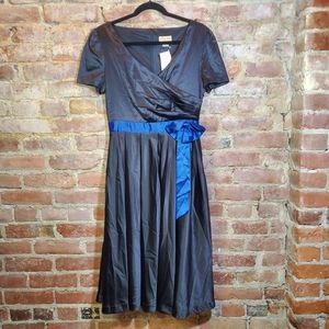 Lindy Bop retro inspired black and blue a line M